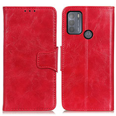 Custodia Portafoglio In Pelle Cover con Supporto M02L per Motorola Moto G50 Rosso