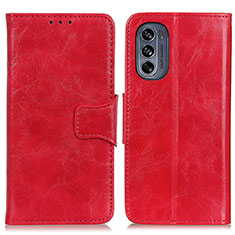 Custodia Portafoglio In Pelle Cover con Supporto M02L per Motorola Moto G62 5G Rosso