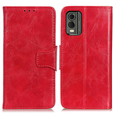 Custodia Portafoglio In Pelle Cover con Supporto M02L per Nokia C210 Rosso