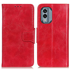Custodia Portafoglio In Pelle Cover con Supporto M02L per Nokia X30 5G Rosso