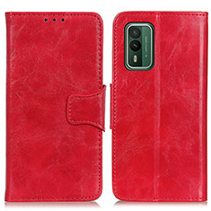 Custodia Portafoglio In Pelle Cover con Supporto M02L per Nokia XR21 Rosso