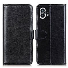 Custodia Portafoglio In Pelle Cover con Supporto M02L per Nothing Phone 1 Nero