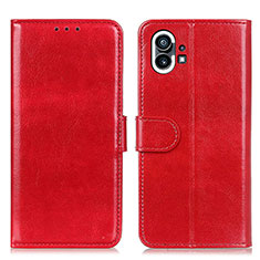 Custodia Portafoglio In Pelle Cover con Supporto M02L per Nothing Phone 1 Rosso