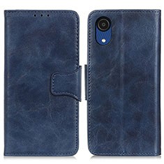 Custodia Portafoglio In Pelle Cover con Supporto M02L per Samsung Galaxy A03 Core Blu
