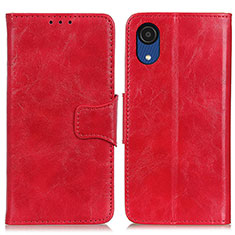 Custodia Portafoglio In Pelle Cover con Supporto M02L per Samsung Galaxy A03 Core Rosso