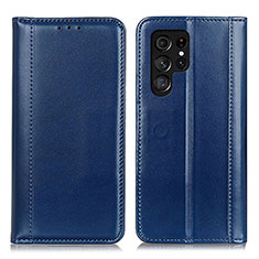 Custodia Portafoglio In Pelle Cover con Supporto M02L per Samsung Galaxy S21 Ultra 5G Blu