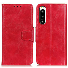 Custodia Portafoglio In Pelle Cover con Supporto M02L per Sony Xperia 5 IV Rosso