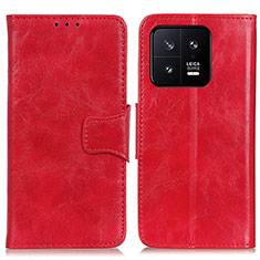 Custodia Portafoglio In Pelle Cover con Supporto M02L per Xiaomi Mi 13 Pro 5G Rosso