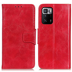 Custodia Portafoglio In Pelle Cover con Supporto M02L per Xiaomi Redmi Note 10 Pro 5G Rosso