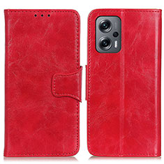 Custodia Portafoglio In Pelle Cover con Supporto M02L per Xiaomi Redmi Note 11T Pro+ Plus 5G Rosso