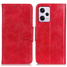 Custodia Portafoglio In Pelle Cover con Supporto M02L per Xiaomi Redmi Note 12 Pro 5G Rosso