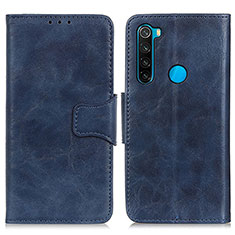 Custodia Portafoglio In Pelle Cover con Supporto M02L per Xiaomi Redmi Note 8 (2021) Blu