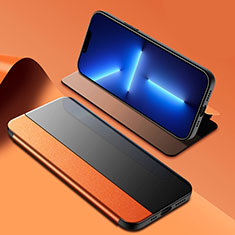 Custodia Portafoglio In Pelle Cover con Supporto M03 per Apple iPhone 13 Pro Arancione
