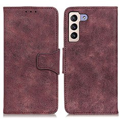 Custodia Portafoglio In Pelle Cover con Supporto M03L per Samsung Galaxy S21 5G Viola