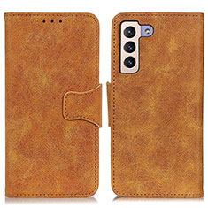 Custodia Portafoglio In Pelle Cover con Supporto M03L per Samsung Galaxy S22 Plus 5G Khaki