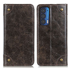 Custodia Portafoglio In Pelle Cover con Supporto M04L per Motorola Moto Edge (2021) 5G Bronze