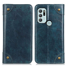 Custodia Portafoglio In Pelle Cover con Supporto M04L per Motorola Moto G60s Blu