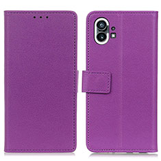 Custodia Portafoglio In Pelle Cover con Supporto M04L per Nothing Phone 1 Viola