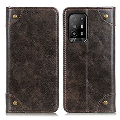 Custodia Portafoglio In Pelle Cover con Supporto M04L per Oppo F19 Pro+ Plus 5G Bronze