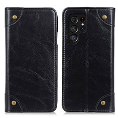 Custodia Portafoglio In Pelle Cover con Supporto M04L per Samsung Galaxy S21 Ultra 5G Nero