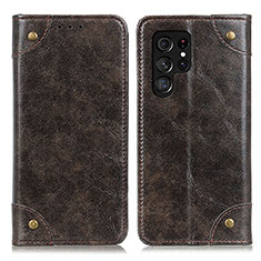 Custodia Portafoglio In Pelle Cover con Supporto M04L per Samsung Galaxy S23 Ultra 5G Bronze