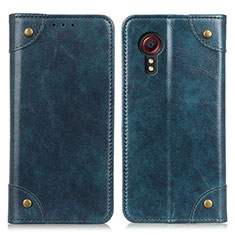 Custodia Portafoglio In Pelle Cover con Supporto M04L per Samsung Galaxy XCover 5 SM-G525F Blu
