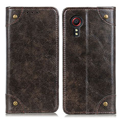 Custodia Portafoglio In Pelle Cover con Supporto M04L per Samsung Galaxy XCover 5 SM-G525F Bronze