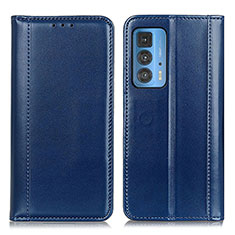 Custodia Portafoglio In Pelle Cover con Supporto M05L per Motorola Moto Edge 20 Pro 5G Blu