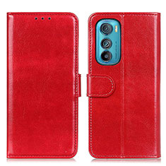 Custodia Portafoglio In Pelle Cover con Supporto M05L per Motorola Moto Edge 30 5G Rosso