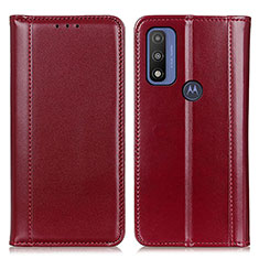 Custodia Portafoglio In Pelle Cover con Supporto M05L per Motorola Moto G Pure Rosso