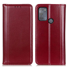 Custodia Portafoglio In Pelle Cover con Supporto M05L per Motorola Moto G50 Rosso