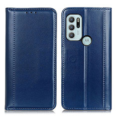 Custodia Portafoglio In Pelle Cover con Supporto M05L per Motorola Moto G60s Blu
