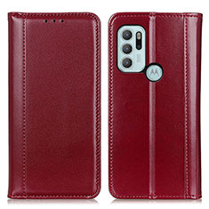 Custodia Portafoglio In Pelle Cover con Supporto M05L per Motorola Moto G60s Rosso