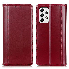 Custodia Portafoglio In Pelle Cover con Supporto M05L per Samsung Galaxy A53 5G Rosso
