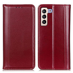 Custodia Portafoglio In Pelle Cover con Supporto M05L per Samsung Galaxy S21 5G Rosso