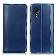 Custodia Portafoglio In Pelle Cover con Supporto M05L per Samsung Galaxy XCover 5 SM-G525F Blu