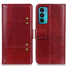 Custodia Portafoglio In Pelle Cover con Supporto M06L per Motorola Moto Edge Lite 5G Rosso