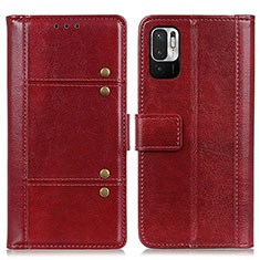 Custodia Portafoglio In Pelle Cover con Supporto M06L per Xiaomi Redmi Note 10 JE 5G Rosso