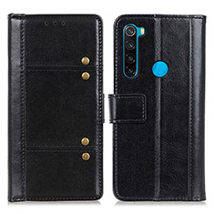 Custodia Portafoglio In Pelle Cover con Supporto M06L per Xiaomi Redmi Note 8 (2021) Nero