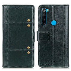 Custodia Portafoglio In Pelle Cover con Supporto M06L per Xiaomi Redmi Note 8 (2021) Verde
