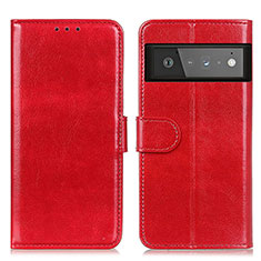 Custodia Portafoglio In Pelle Cover con Supporto M07L per Google Pixel 6 Pro 5G Rosso