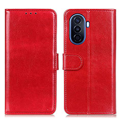 Custodia Portafoglio In Pelle Cover con Supporto M07L per Huawei Enjoy 50 Rosso