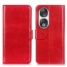 Custodia Portafoglio In Pelle Cover con Supporto M07L per Huawei Honor 90 5G Rosso