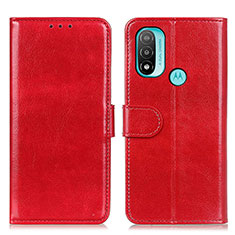 Custodia Portafoglio In Pelle Cover con Supporto M07L per Motorola Moto E40 Rosso