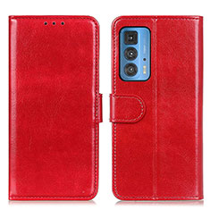 Custodia Portafoglio In Pelle Cover con Supporto M07L per Motorola Moto Edge 20 Pro 5G Rosso