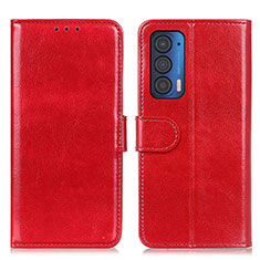 Custodia Portafoglio In Pelle Cover con Supporto M07L per Motorola Moto Edge (2021) 5G Rosso