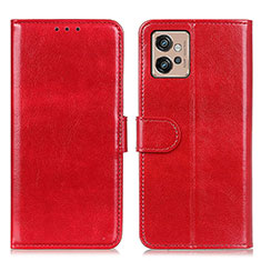 Custodia Portafoglio In Pelle Cover con Supporto M07L per Motorola Moto G32 Rosso