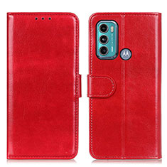 Custodia Portafoglio In Pelle Cover con Supporto M07L per Motorola Moto G40 Fusion Rosso