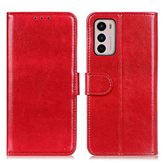 Custodia Portafoglio In Pelle Cover con Supporto M07L per Motorola Moto G42 Rosso