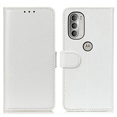 Custodia Portafoglio In Pelle Cover con Supporto M07L per Motorola Moto G51 5G Bianco